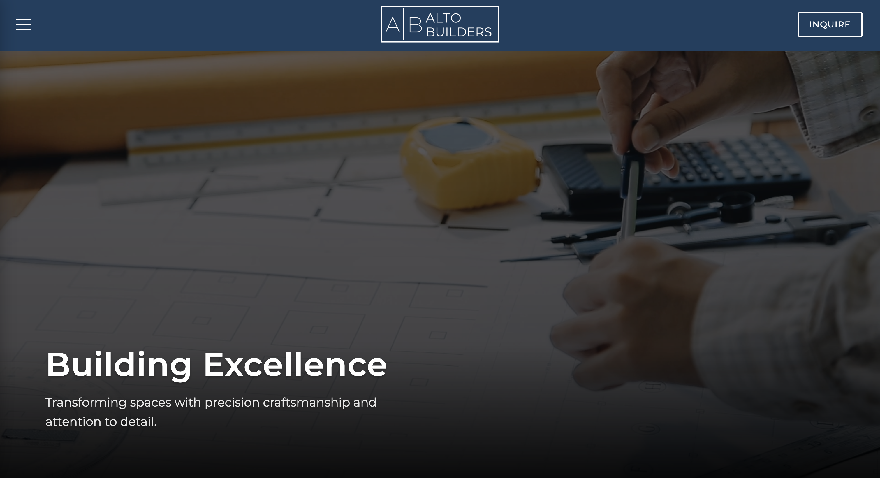 Alto Builders website, live client work